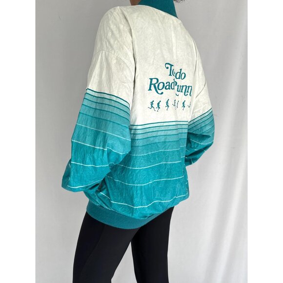 90s vintage striped tyvek unisex retro running club light windbreaker jacket - Picture 4 of 10